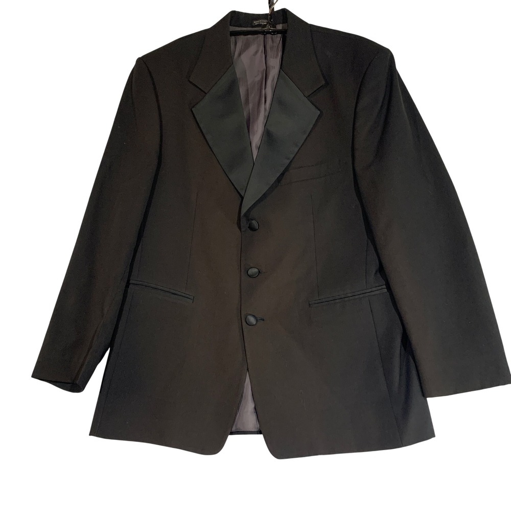 Gingiss Custom Collection Wool Tuxedo Blazer Jacket Formal Black 40R